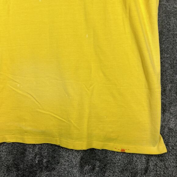 Polo Ralph Lauren Polo Shirt Mens 2XL Classic Fit Distressed Look Mesh Yellow - Picture 12 of 16